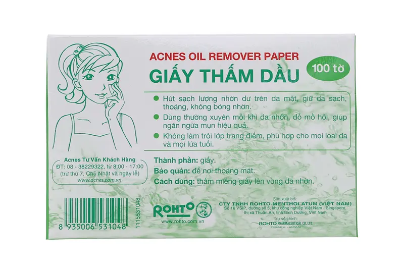 Giấy thấm dầu Acnes 100 miếng